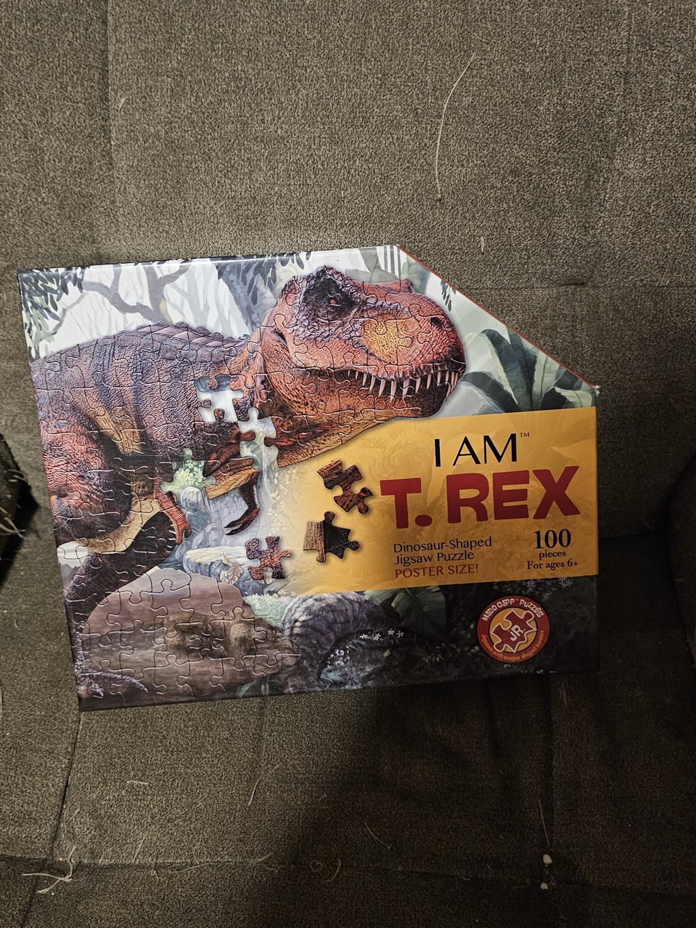 Dinosaur-Shaped Puzzle - Yellow & Brown